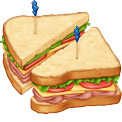 Bagaimana Sandwich emoji terlihat di Facebook.