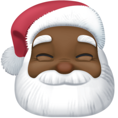 How Santa Claus: Dark Skin Tone emoji looks on Facebook.