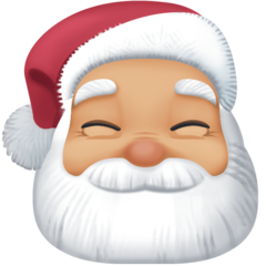 Cómo se ve el emoji Papá Noel: tono de piel claro medio en Facebook.