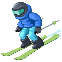 Bagaimana Skier emoji terlihat di Facebook.