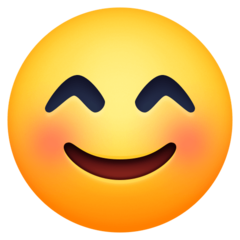 How Smiling Face with Smiling Eyes emoji looks on Facebook.