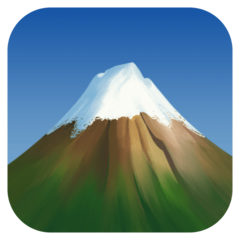 Bagaimana Snow-Capped Mountain emoji terlihat di Facebook.