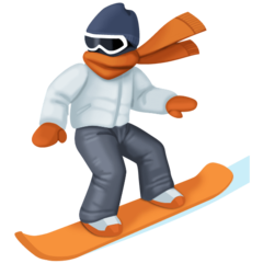 How Snowboarder: Dark Skin Tone emoji looks on Facebook.