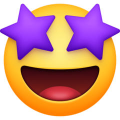 Visage avec des étoiles à la place des yeux Emoji 🤩