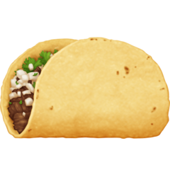 Bagaimana Taco emoji terlihat di Facebook.