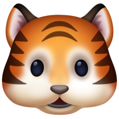 Cómo se ve el emoji Cara de tigre en Facebook.