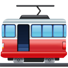 Bagaimana Tram Car emoji terlihat di Facebook.