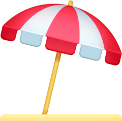 Hoe Strandparasol emoji eruit ziet op Facebook.