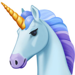 Bagaimana Unicorn emoji terlihat di Facebook.