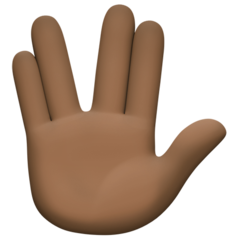 Bagaimana Vulcan Salute: Dark Skin Tone emoji terlihat di Facebook.