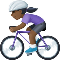 Bagaimana Woman Biking: Dark Skin Tone emoji terlihat di Facebook.