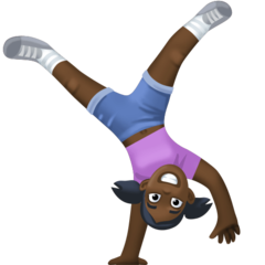 Bagaimana Woman Cartwheeling: Dark Skin Tone emoji terlihat di Facebook.