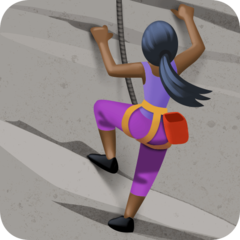 Bagaimana Woman Climbing: Dark Skin Tone emoji terlihat di Facebook.