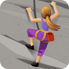 Bagaimana Woman Climbing: Medium-Light Skin Tone emoji terlihat di Facebook.