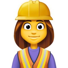 Cómo se ve el emoji Profesional de la construcción mujer en Facebook.