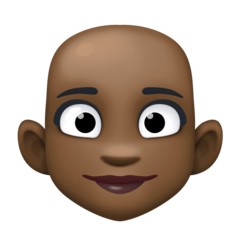 Bagaimana Woman: Dark Skin Tone, Bald emoji terlihat di Facebook.