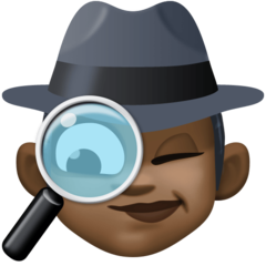 Cómo se ve el emoji Detective mujer: tono de piel oscuro en Facebook.