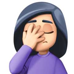 How Woman Facepalming: Light Skin Tone emoji looks on Facebook.