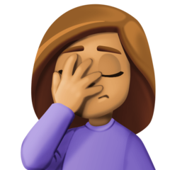 How Woman Facepalming: Medium Skin Tone emoji looks on Facebook.