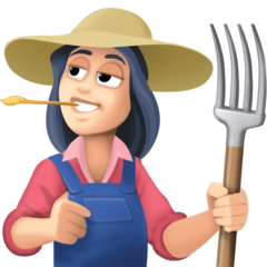 How Woman Farmer: Light Skin Tone emoji looks on Facebook.