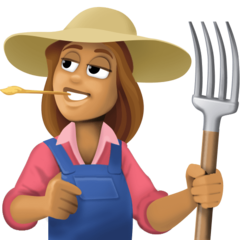 Bagaimana Woman Farmer: Medium Skin Tone emoji terlihat di Facebook.