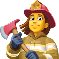 Bagaimana Woman Firefighter emoji terlihat di Facebook.