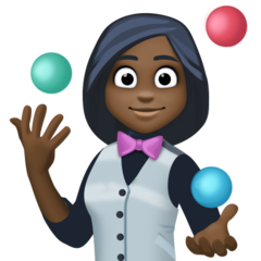 Bagaimana Woman Juggling: Dark Skin Tone emoji terlihat di Facebook.