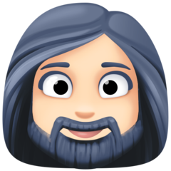 Come Donna con la barba: carnagione chiara emoji appare su Facebook.