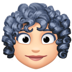 Bagaimana Woman: Light Skin Tone, Curly Hair emoji terlihat di Facebook.