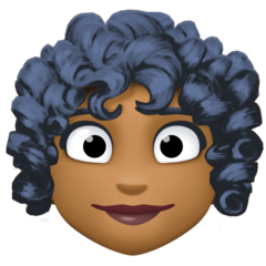 Bagaimana Woman: Medium-Dark Skin Tone, Curly Hair emoji terlihat di Facebook.