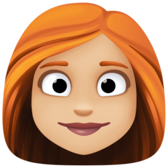 Bagaimana Woman: Medium-Light Skin Tone, Red Hair emoji terlihat di Facebook.