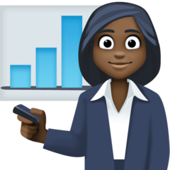 Bagaimana Woman Office Worker: Dark Skin Tone emoji terlihat di Facebook.