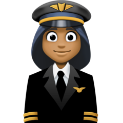 Bagaimana Woman Pilot: Medium-Dark Skin Tone emoji terlihat di Facebook.