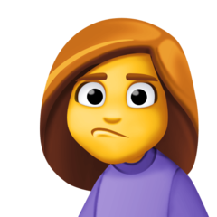 Bagaimana Woman Pouting emoji terlihat di Facebook.