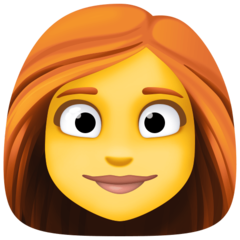 How Woman: Red Hair emoji looks on Facebook.