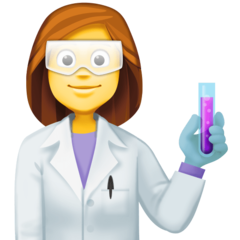 Cómo se ve el emoji Profesional de la ciencia mujer en Facebook.