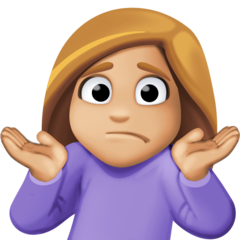 Woman Shrugging: Medium-Light Skin Tone Emoji 🤷🏼‍♀️