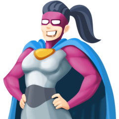 Bagaimana Woman Superhero: Light Skin Tone emoji terlihat di Facebook.