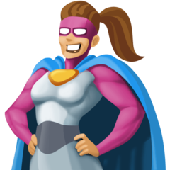 Bagaimana Woman Superhero: Medium Skin Tone emoji terlihat di Facebook.