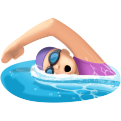 Bagaimana Woman Swimming: Light Skin Tone emoji terlihat di Facebook.