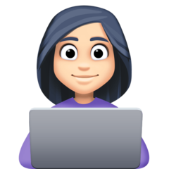 Bagaimana Woman Technologist: Light Skin Tone emoji terlihat di Facebook.