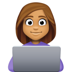 Bagaimana Woman Technologist: Medium Skin Tone emoji terlihat di Facebook.