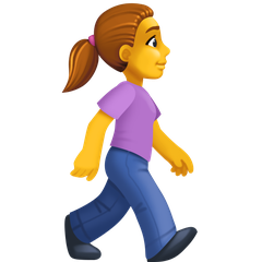 Πώς φαίνεται το emoji Γυναίκα περπατά με κατεύθυνση προς τα δεξιά στο Facebook.