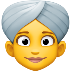 A quoi ressemblent les emoji Femme en turban sur Facebook.