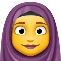 Cómo se ve el emoji Mujer con hiyab en Facebook.