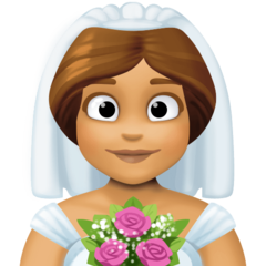 How Woman with Veil: Medium Skin Tone emoji looks on Facebook.