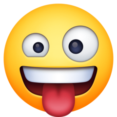 Hoe Gek gezicht emoji eruit ziet op Facebook.