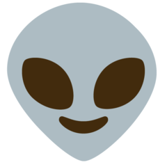 Bagaimana Alien emoji terlihat di Google.