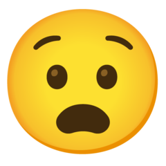 How Anguished Face emoji looks on Google.