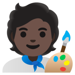 Bagaimana Seniman: warna kulit gelap emoji terlihat di Google.